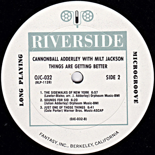 Cannonball Adderley - Things Are Getting Better (Vinyl, LP, Album, Reissue, Stereo) Very Good Plus (VG+) / Near Mint (NM or M-)