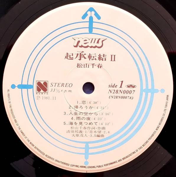 Chiharu Matsuyama - Kisho Tenketsu Ⅱ (Vinyl, LP, Compilation, Stereo) Very Good (VG) / Very Good (VG)