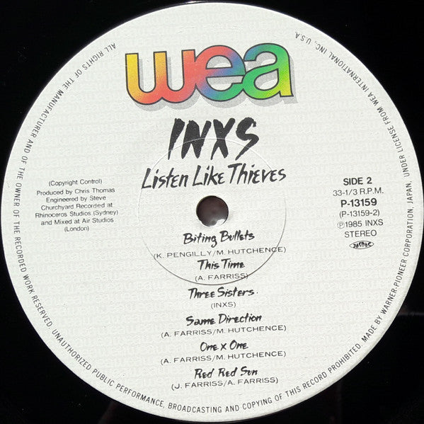 INXS - Listen Like Thieves (Vinyl, LP, Album) Very Good Plus (VG+) / Very Good (VG)