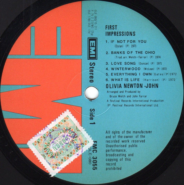 Olivia Newton-John - First Impressions (Vinyl, LP, Compilation, Stereo) Very Good Plus (VG+) / Very Good Plus (VG+)
