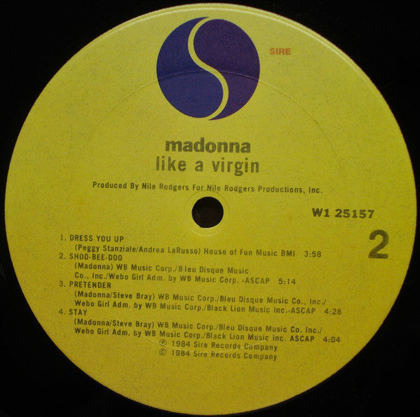 Madonna - Like A Virgin (Vinyl, LP, Album, Club Edition) Very Good Plus (VG+) / Very Good Plus (VG+)