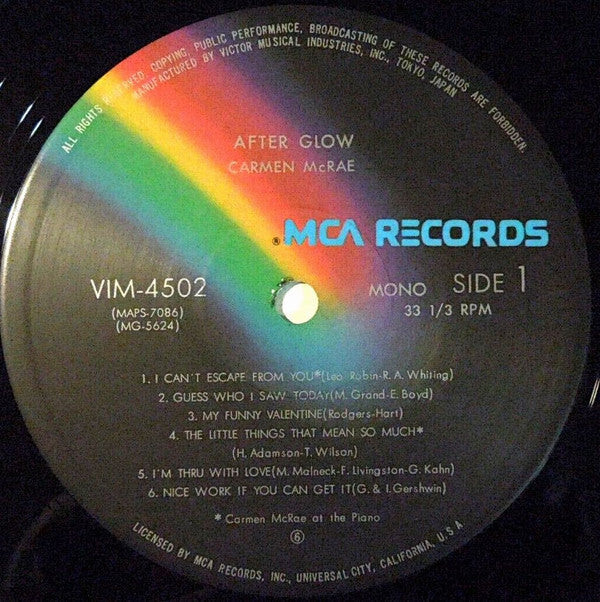 Carmen McRae - After Glow (Vinyl, LP, Reissue, Mono)