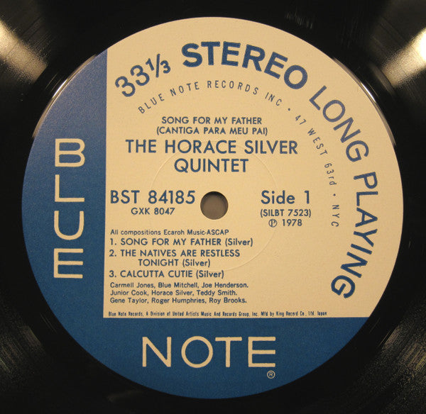 The Horace Silver Quintet - Song For My Father (Cantiga Para Meu Pai) (Vinyl, LP, Album, Reissue) Very Good Plus (VG+) / Very Good (VG)