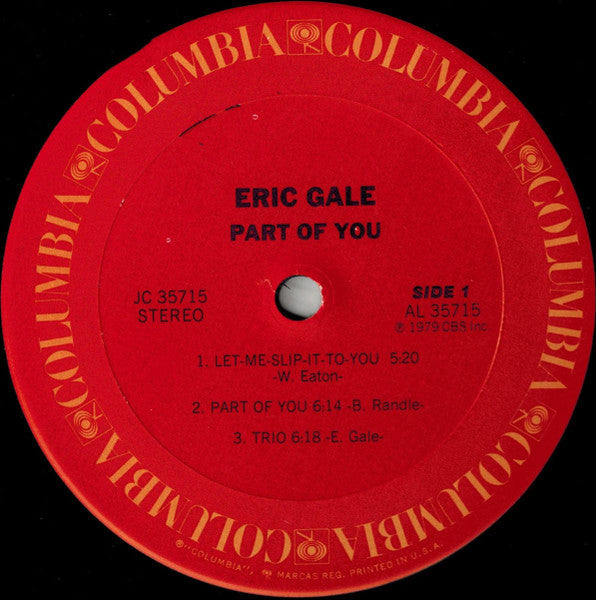 Eric Gale - Part Of You (Vinyl, LP, Album) Very Good Plus (VG+) / Good (G)