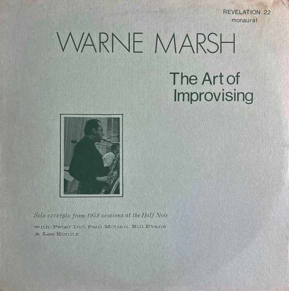 Warne Marsh - The Art Of Improvising (Vinyl, LP, Album) Very Good (VG) / Very Good (VG)