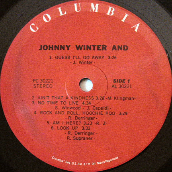 Johnny Winter And - Johnny Winter And (Vinyl, LP, Album, Reissue) Very Good (VG) / Very Good Plus (VG+)