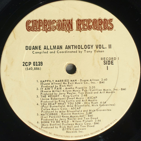 Duane Allman - An Anthology Vol. II (2xVinyl, LP, Compilation) Very Good (VG) / Good (G)