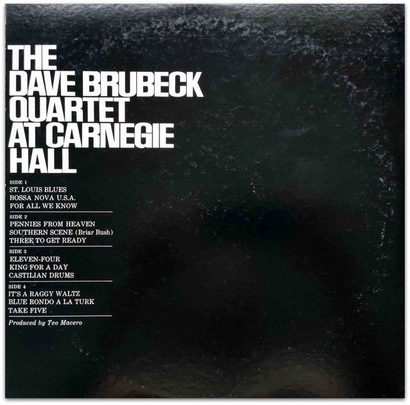 The Dave Brubeck Quartet - At Carnegie Hall (2xVinyl, LP, Album, Stereo, Reissue) Very Good Plus (VG+) / Very Good Plus (VG+)