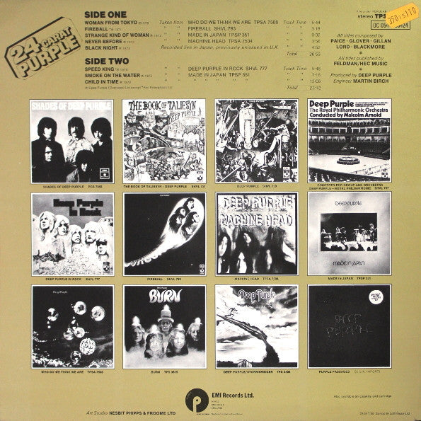 Deep Purple - 24 Carat Purple (Vinyl, LP, Compilation, Stereo) Very Good Plus (VG+) / Very Good (VG)