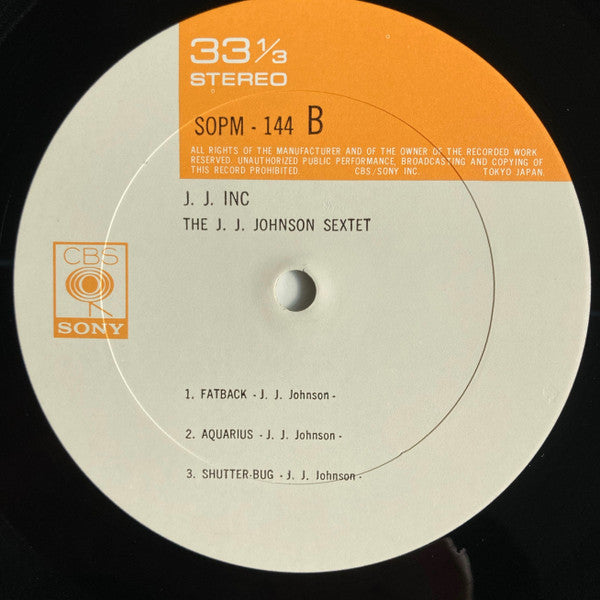 The J.J. Johnson Sextet - J.J. Inc. (Vinyl, LP, Album, Reissue, Mono)