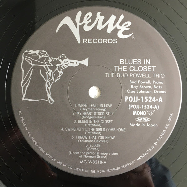 The Bud Powell Trio - Blues In The Closet (Vinyl, LP, Album, Limite...