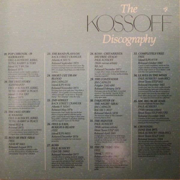 Paul Kossoff - Blue Soul (2xVinyl, LP, Compilation) Very Good (VG) / Very Good (VG)
