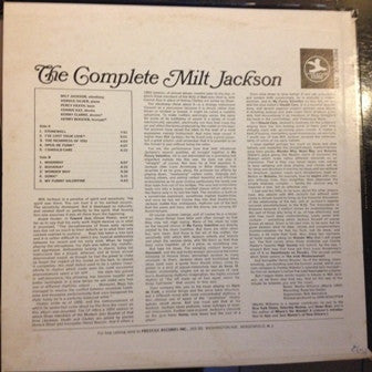 Milt Jackson - The Complete Milt Jackson With Horace Silver (Vinyl, LP, Compilation, Reissue, Remastered, Stereo) Good Plus (G+) / Very Good (VG)