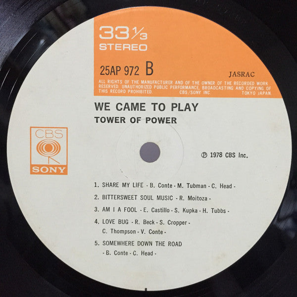 Tower Of Power - We Came To Play (Vinyl, LP, Album) Very Good Plus (VG+) / Very Good (VG)