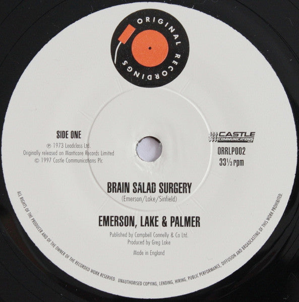Emerson, Lake & Palmer - Brain Salad Surgery (Vinyl, Vinyl, LP, Album, Limited Edition, Numbered, Reissue, Remastered, 7", Single Sided, Limited Edition, Numbered, Remastered) Very Good (VG) / Very Good (VG)