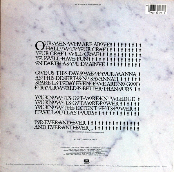 The Stranglers - The Gospel According To The Meninblack (Vinyl, LP, Album, Reissue) Very Good Plus (VG+) / Very Good Plus (VG+)