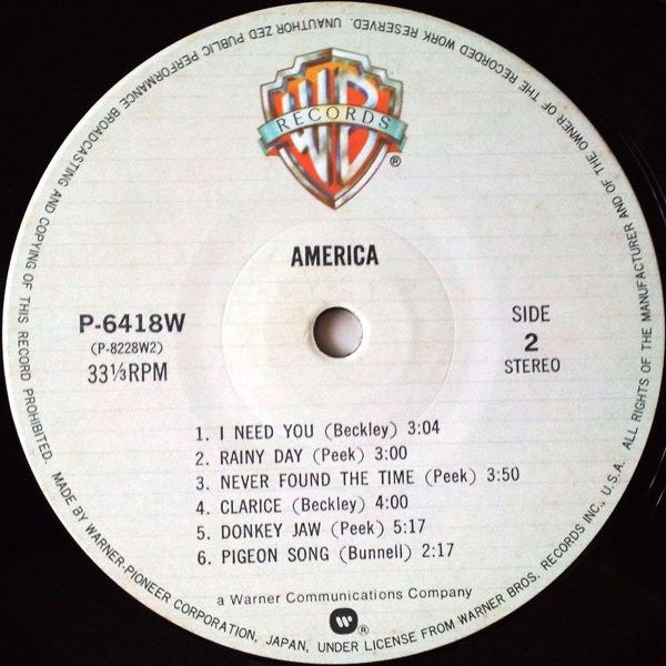 America (2) - America (Vinyl, LP, Album, Reissue)