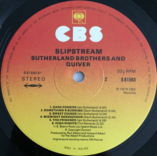 Sutherland Brothers - Slipstream (Vinyl, LP, Album, Stereo) Very Good (VG) / Very Good (VG)