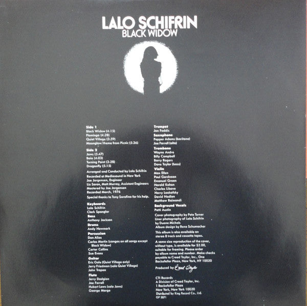 Lalo Schifrin - Black Widow (Vinyl, LP, Album) Very Good (VG) / Good Plus (G+)