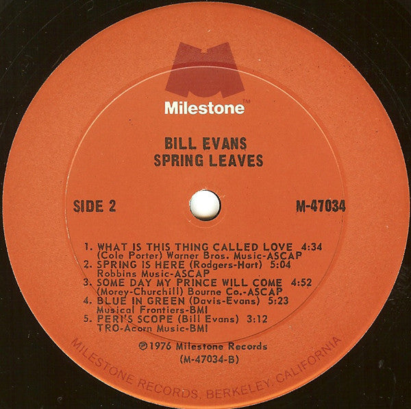 Bill Evans - Spring Leaves (2xVinyl, LP, Compilation, Stereo, Mono) Very Good (VG) / Good (G)