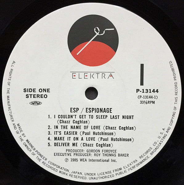 Espionage (4) - E S P (Vinyl, LP, Album) Very Good Plus (VG+) / Very Good (VG)