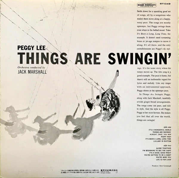 Peggy Lee - Things Are Swingin' (Vinyl, LP, Album, Reissue, Stereo) Near Mint (NM or M-) / Very Good Plus (VG+)