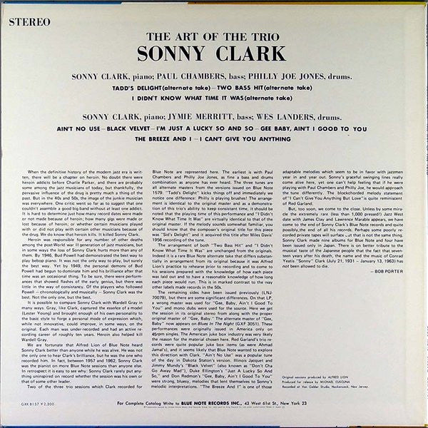 Sonny Clark - The Art Of The Trio (Vinyl, LP, Album, Reissue) Near Mint (NM or M-) / Near Mint (NM or M-)