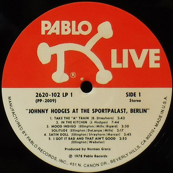 Johnny Hodges - At The Sportpalast, Berlin (2xVinyl, LP, Album, Stereo) Very Good Plus (VG+) / Very Good Plus (VG+)