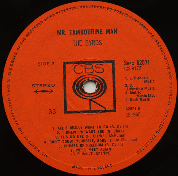 The Byrds - Mr. Tambourine Man (Vinyl, LP, Album, Stereo) Good Plus (G+) / Good Plus (G+)