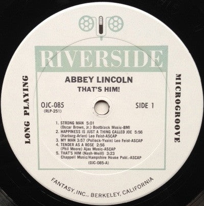 Abbey Lincoln - That's Him (Vinyl, LP, Album, Reissue, Mono) Very Good (VG) / Very Good Plus (VG+)