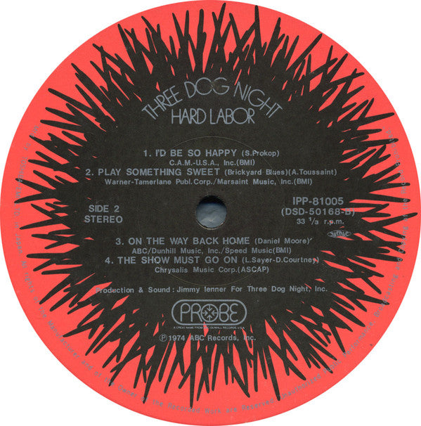 Three Dog Night - Hard Labor (Vinyl, LP, Album, Stereo) Very Good Plus (VG+) / Very Good Plus (VG+)