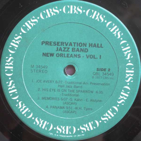 Preservation Hall Jazz Band - New Orleans, Vol. 1 (Vinyl, LP, Album, Reissue, Quadraphonic) Very Good Plus (VG+) / Very Good Plus (VG+)