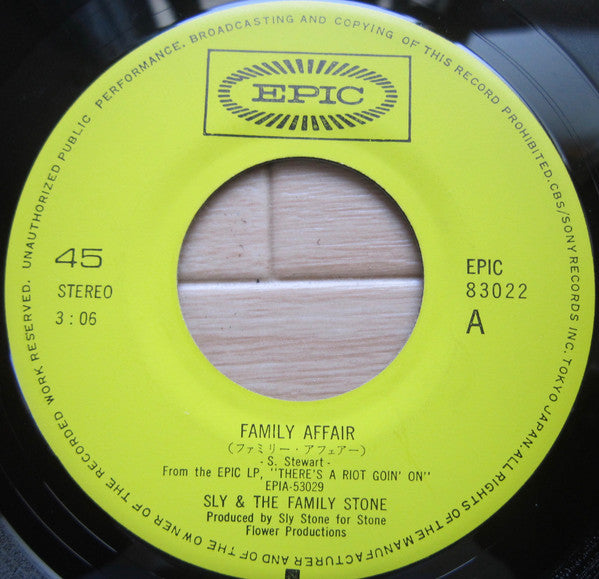 Sly & The Family Stone - Family Affair / Luv N' Haight (Vinyl, 7", Single) Very Good Plus (VG+) / Very Good (VG)