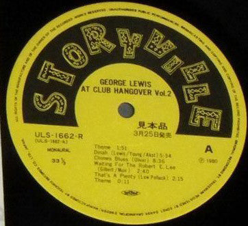 George Lewis' Ragtime Band - George Lewis At Club Hangover Vol. 2 (...