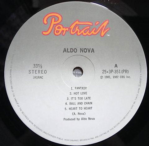 Aldo Nova - Aldo Nova (Vinyl, LP, Album) Very Good Plus (VG+) / Very Good Plus (VG+)