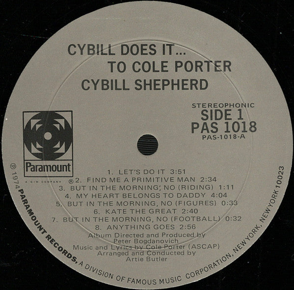 Cybill Shepherd - Cybill Does It... ...To Cole Porter (Vinyl, LP, Album) Very Good (VG) / Good Plus (G+)