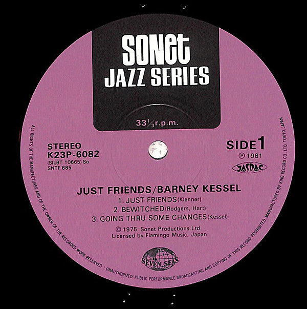 Barney Kessel - Just Friends (Vinyl, LP, Album) Very Good Plus (VG+) / Very Good (VG)