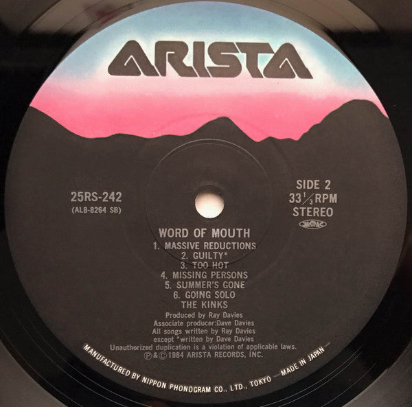 The Kinks - Word Of Mouth = ワード・オブ・マウス (Vinyl, LP, Album) Very Good Plus (VG+) / Very Good Plus (VG+)