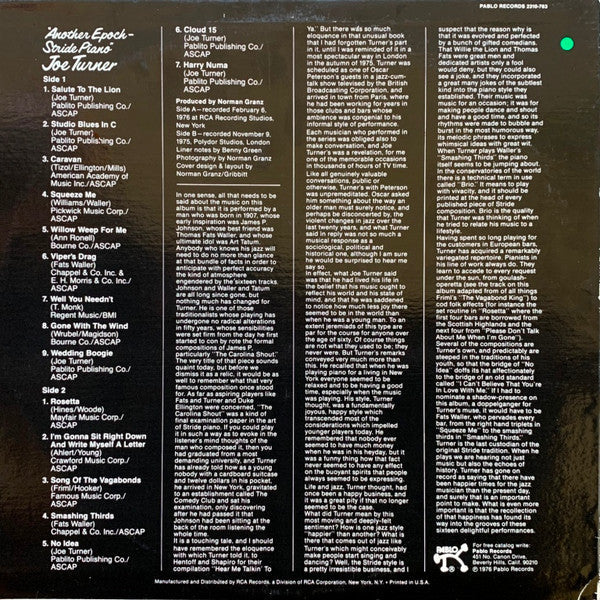 Joe Turner - Another Epoch-Stride Piano (Vinyl, LP, Album, Stereo) Very Good (VG) / Good Plus (G+)
