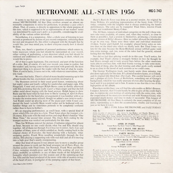 Metronome All Stars - Metronome All-Stars 1956 (Vinyl, LP, Album, Mono) Very Good Plus (VG+) / Very Good (VG)