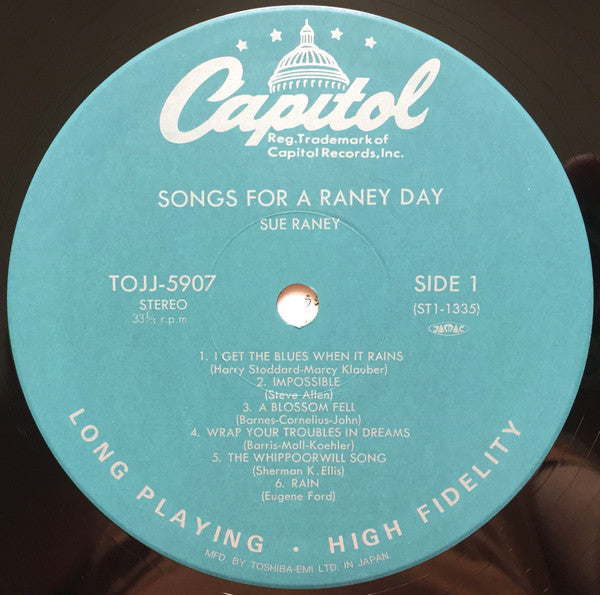 Sue Raney - Songs For A Raney Day (Vinyl, LP, Album, Reissue, Stereo) Very Good Plus (VG+) / Very Good Plus (VG+)