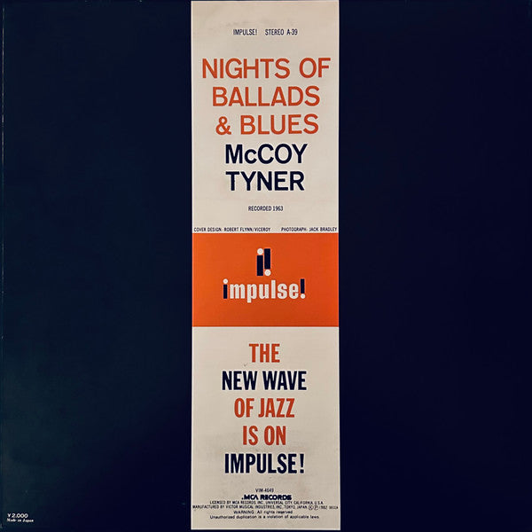 McCoy Tyner - Nights Of Ballads & Blues (Vinyl, LP, Album, Reissue, Stereo) Very Good Plus (VG+) / Very Good (VG)