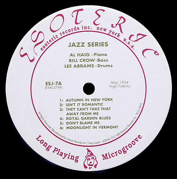 Al Haig Trio - Jazz Will-O-The-Wisp (Vinyl, LP, Album, Limited Edition, Reissue) Very Good Plus (VG+) / Very Good Plus (VG+)