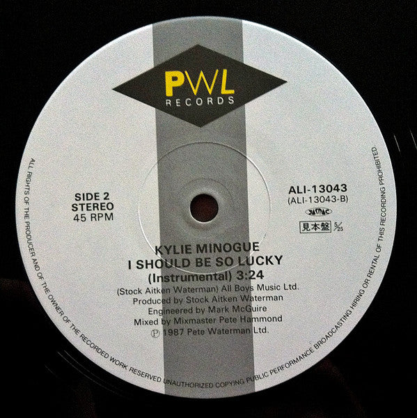 Kylie Minogue - I Should Be So Lucky (Vinyl, 12", 45 RPM, Promo) Very Good Plus (VG+) / Very Good Plus (VG+)