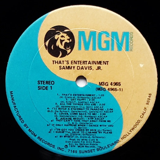 Sammy Davis Jr. - That's Entertainment (Vinyl, LP, Stereo) Very Good Plus (VG+) / Very Good Plus (VG+)