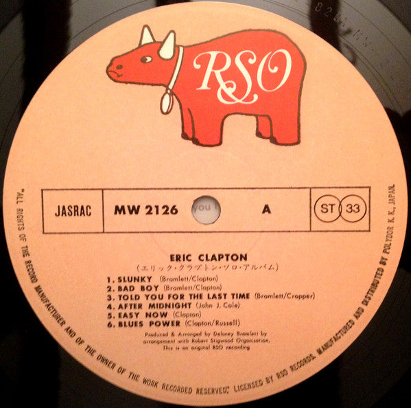 Eric Clapton - Eric Clapton (Vinyl, LP, Album, Reissue, Stereo) Very Good Plus (VG+) / Very Good (VG)