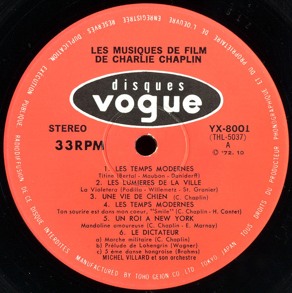 Michel Villard Et Son Orchestre - Viva! Chaplin (Vinyl, LP, Stereo)