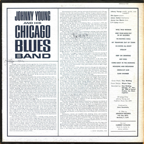 Johnny Young With The Chicago Blues Band - Johnny Young And His Chicago Blues Band (Vinyl, LP, Album) Very Good (VG) / Very Good (VG)