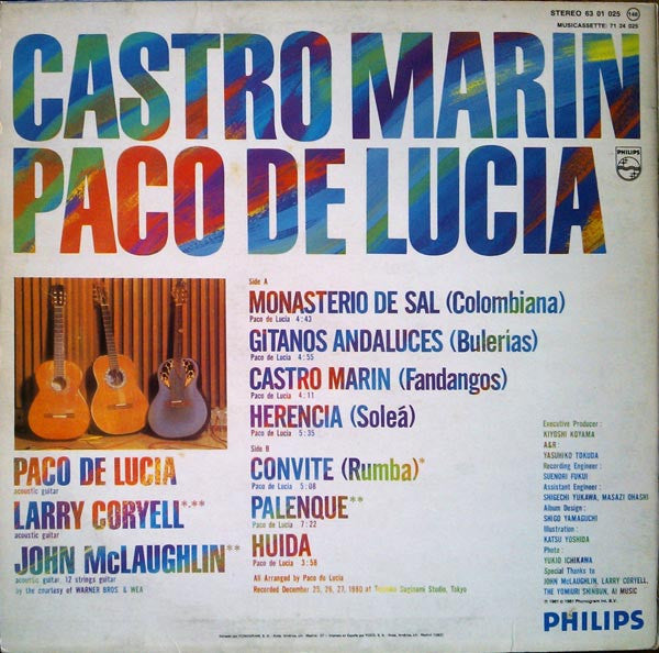 Paco De Lucía - Castro Marin (Vinyl, LP, Album) Very Good (VG) / Very Good (VG)