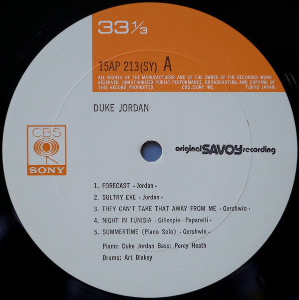 Duke Jordan - Duke Jordan (Vinyl, LP, Album, Reissue, Mono)